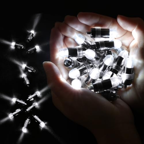 HOTUT Mini LED Bombillas Luz, 25 x LED Globo Luces, Mini LED Luces para Farolillos de Papel, Impermeable Mini LED Globos Luces para Globo Decoración, Boda, Cumpleaños, Fiesta - Blanco Frio