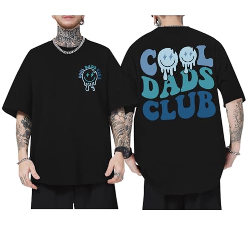 Dad Shirt Cool Dads Club Tshirt for Men Oversized Daddy T-Shirts Funny Letter Graphic Printed Tees Father's Day Tops