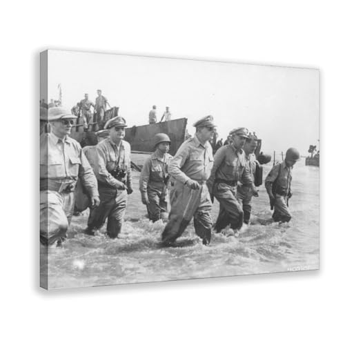 Tableau General Douglas Macarthur Leyte - Impression canvas deco de qualité musée