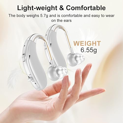 Image of Fastwell F27-2 Unit For Both Ear Rechargeable Hearing Aids for Adults with Hearing Loss, Mild To Moderate, Noise Reduction Ear Machine, Silver-(Pair) 1-Year Warranty