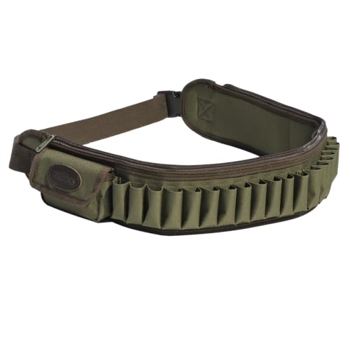 TOURBON Hunting Shooting Shotgun Shell Holder Adjustable Cartridge Belt Waist Ammo Bandolier with Two Pockets