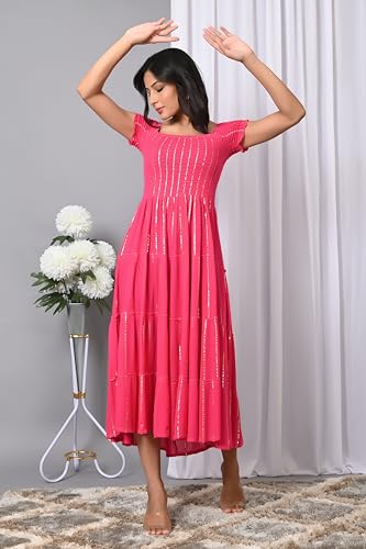 Image of IQRAAR Dress for Women Printed Midi Dress
