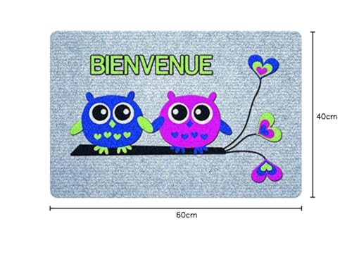 ID Mat Rug, Gris Bleu Vert Rose, 40x60x0,4 cm, 40 x 60 cm (Rectangular) - Image 3