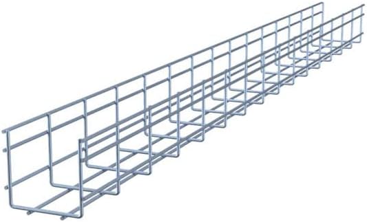 NavePoint Wire Mesh Cable Tray, Electro Zinc Plated, Silver Steel, 3.93 x 3.94 x 59.06 inch, 2-Pack