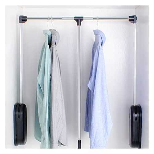 Tringle à vêtements réglable avec double amortisseur et levage doux