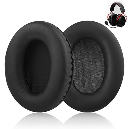 Ersatz Ohrpolster für HyperX Cloud II 2/Cloud III 3/Cloud Flight/CloudX/Cloud Alpha/Cloud Core/Mix/Stinger Core Kopfhörer Memory Schaumstoff Ersatz Ohrkissen für Over Ear Headphones 2X Schwarz