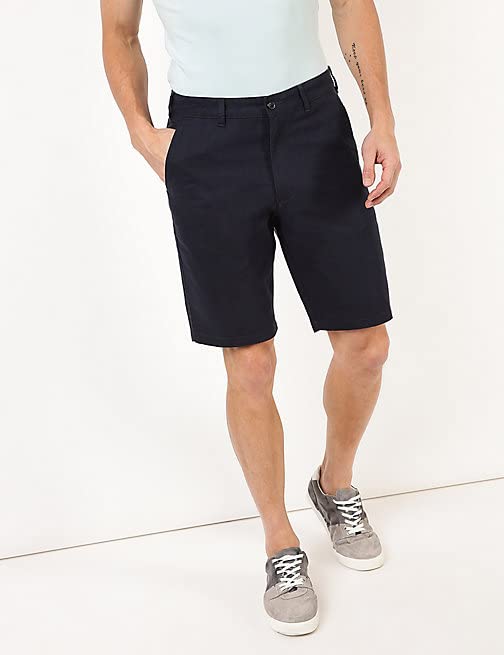 Image of Marks & Spencer Linen Mix Plain Regular Fit Shorts