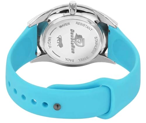 Image of DOUBLERUN Analog Watch, Silicone Strap, Roman Numerals, 24-Hour Display