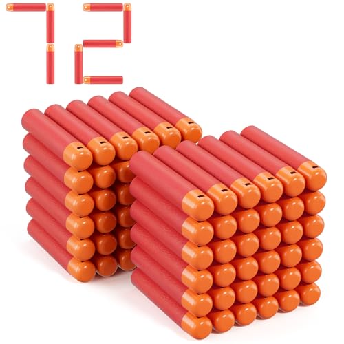 72 Mega Darts Fits for Nerf Mega Blasters, Mega Darts Refills Fit for Nerf Mega Guns, Mega Series Blasters, Large Red Darts Fits for Nerf Mega Blasters (L, Red, 0.79in W)