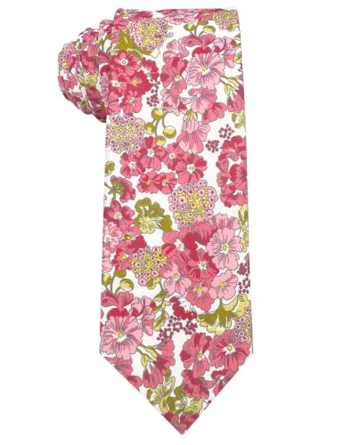 Image of Kebocis Mens Skinny Cotton Floral Tie for Men