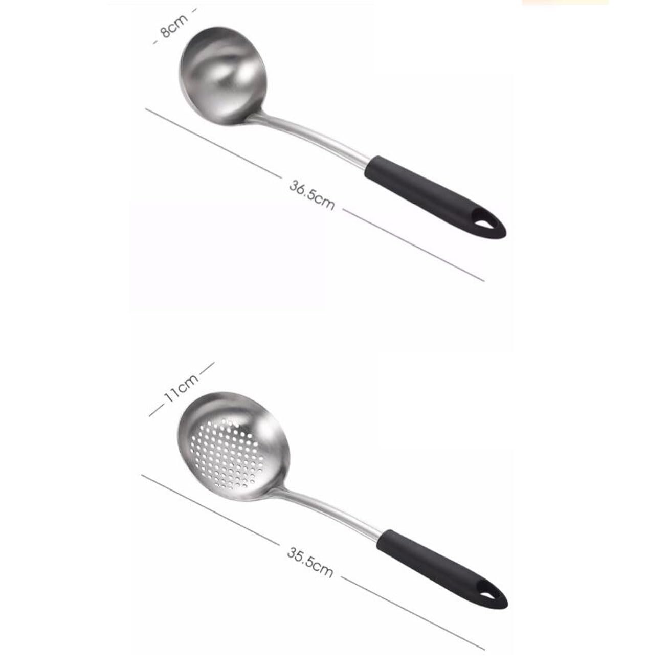 Kochlöffel, Spatel, Kochutensilien aus 304 Edelstahl, 4-teiliges Set, Gadgets, Küchenkochgeschirr (blau, Einheitsgröße) (blau, Einheitsgröße)