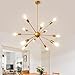 LynPon Gold Sputnik Chandeliers, 12 Lights Mid Century Modern Sputnik Chandeliers Gold Chandelier Light Fixture for Dining Room Living Room Ceiling Light Fixture for Entryway Foyer Kitchen Bedroom