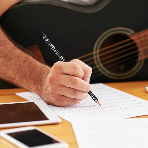 Lápices de música 12 piezas para adultos negro y blanco miniatura 6