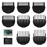 Hair Clipper Guards Guides 8pcs 0.02inch to 0.5Inch(0.5mm-12mm) Fits For Manspot Body Trimmer,Meridian Ball Trimmer Clipper Guard,8 Pack Black