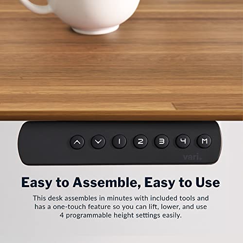 Vari Classic Electric Standing Desk - VariDesk Height Adjustable Sit/Stand Desk - Dual Motor with Memory Presets, Stable Legs - Gaming, Home Office Workstation - 72x30 (Butcher Block/Slate Legs) - Image 7