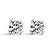 Tiny Birthstone Gemstone Post Stud Earrings in Sterling Silver | Multiple Color Choices & Sizes | Birthday Earrings for Women (3mm, April | Clear CZ)