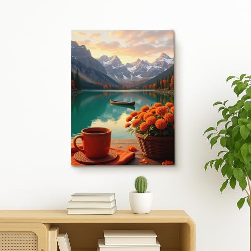 Lienzo decorativo de montaña abstracto para pared de dormitorio 4