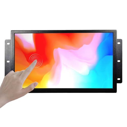 Image of VSDISPLAY 13.3'' Touchscreen Monitor 1920x1080 Industrial Display | Supports VGA DVI Video Input,Metal Shell,with Brackets