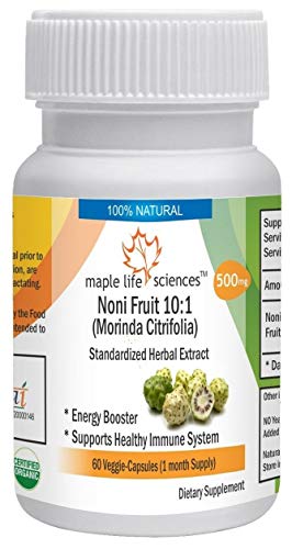Noni 10:1 Extract - 60 Vegan Capsules (Morinda Citrifolia) - 500mg