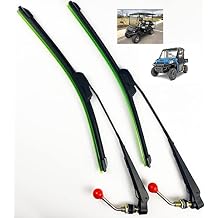 Valchoose Professional UTV Windshield Wiper Kit, 16 Blade Fit Curved and Flat Windshield Manual Windshield Wiper, Compatible with Polaris Ranger RZR Can Am Kawasaki Honda Pioneer Golf Cart Set of 2