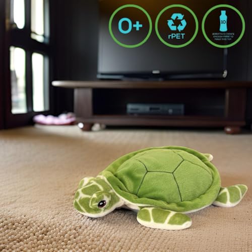 Deluxe Paws Ökologisches Spielzeug aus 100% recyceltem Plüsch (Schildkröte)