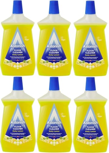 Image of Astonish Floor Cleaner, Zesty Lemon, Liquid Formula, 1 Litre, Pack of 6