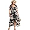 Milumia-Plus-Size-Women-Empire-Waist-Asymmetrical-High-Low-Bohemian-Maxi-Dress Milumia Women Floral Print Boho Asymmetrical High Low Maxi Wrap Dress
