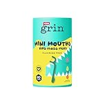 Grin Ultra Clean Kids Dental Floss Sticks – Fruity Floss Picks with Peach Flavour - Fluoride Free, Gentle on Tight Teeth - 100% Recycled Convenient Handle for Daily Oral Care - 80pk Canister