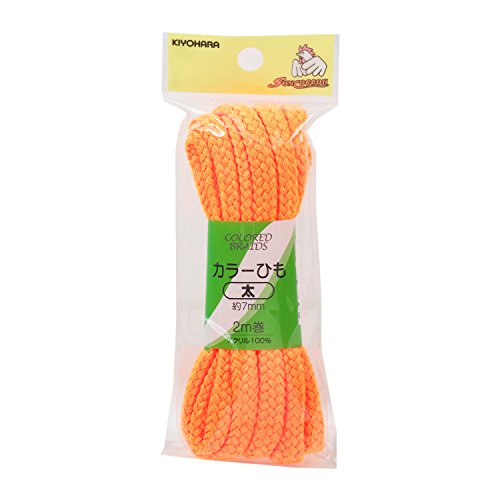 KIYOHARA サンコッコー カラーひも 太 幅7mm×長さ2m オレンジ SUN55-80