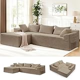 Korser - Sofá modular modular de 110 pulgadas con sillón, cómodo y esponjoso de pana sin huesos, con asiento profundo y...