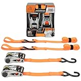 SmartStraps 10’ RatchetX Premium Ratchet Tie-Down Straps, 2 Pack – 3,000lbs Break...