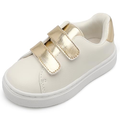 HOMEHOT Unisex-Child Sneaker Grils Boys Golden Hook and Loops Walking Shoes