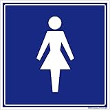 Signalétique.biz France – Informationsschild Damentoilette – 250 x 250 mm – Selbstklebend