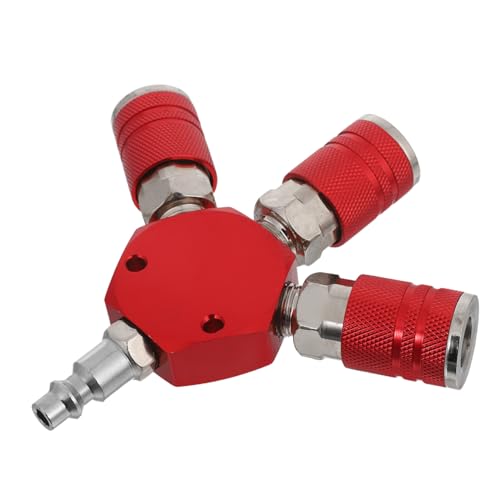 Raccord rapide voies en aluminium rouge Toddmomy pour connexion pneumatique flexible et stable