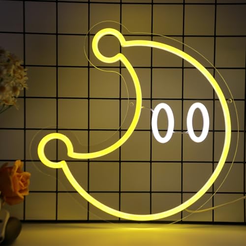 Neon Moon Night Light for Mario Fans Gaming LED Sign Dimmable Acrylic
