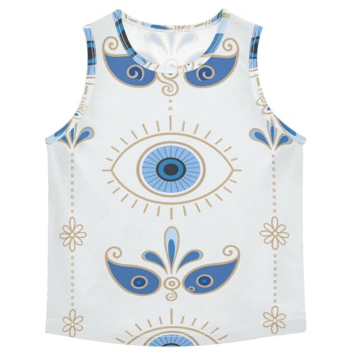 JUNZAN Evil Eye Boys Tank Tops Sleeveless Toddler Vest Beach Casual Clothes for Gym Swim Beach Outdoor 3T