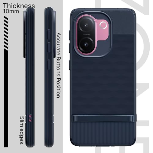 Image of Pikkme Back Cover for Vivo V60e 5G Camera Protection 3D Hexa Cube Design Silicone Protective Bumper Case (Blue)