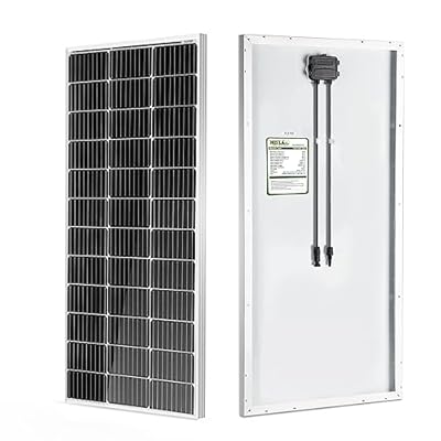 HQST 100 Watt 12V Monocrystalline Solar Panel with Solar Connectors, High Efficiency Module PV Power for Battery Charging Boat, Caravan, RV and Any Other Off Grid Applications
