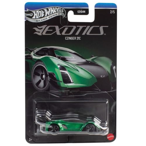 Image of Hot Wheels Exotics Czinger 21C Silver Series 1:64 Scale Die-cast Car for 3 Years & Above (Green)