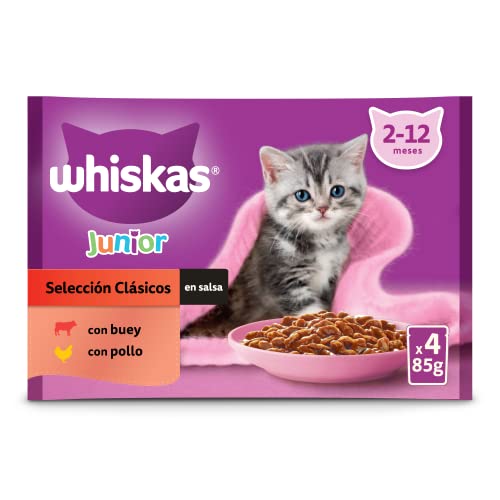 Whiskas Comida Húmeda para Gatos Junior Selección Clásicos 4x85g