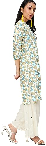 Image of Max Women's Rayon Regular Fit Printed A-Line Kurta
