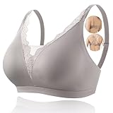 CYTMTZGA Post-Surgery Mastectomy Bra Breast Prosthesis Breast Forms Artificial Fake Boobs Bralette Daily Bra Gy38/XL Gray