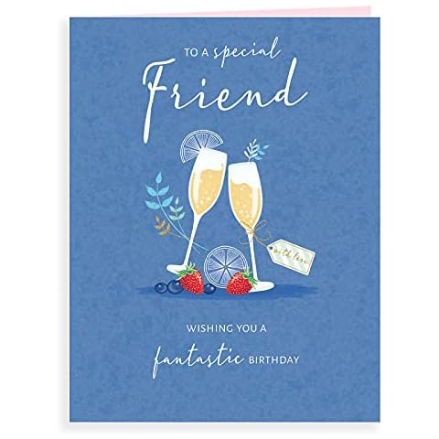 Luxury Beautiful Contemporary Birthday Card Special Friend - 8 x 6 inches - Koko Designs, K70060 Cover