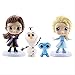 FFLSDR 4 Pcs 2-7 Cm Congelé Elsa Anna Olaf Poupée De Bureau À La Main Q Version Figure Poupée Anniversaire Cadeau Cake Deco PVC Figures Toys Modèle