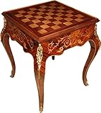 Länge ca 60 cm Casa Padrino Art Deco Spieltisch Schach/Backgammon Tisch Mahagoni Braun Intarsien L 60 x B 60 x H 71 cm - Möbel Antik Stil Barock