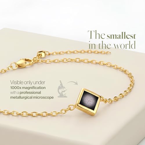 Nano Bible Jewelry Christian Charm Bracelet - Gold Plated Silver Tiny Square Rhombus for Women with Entire KJV New Testament Holy Scriptures on Microchip, Religious Valentine's Jewelry for Her, 6.5" by NanoStyle - Image 3