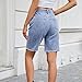 AKTCVVJ Jeans Shorts for Women Elastic Waist Loose Fit Short Pants Fashion Short Jeans Summer Denim Shorts with Pockets