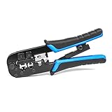 【Multifunction】 for crimping, cutting, stripping Ethernet and Telephone RJ45, RJ11, RJ12 and RJ22 【Wide application】8P8C Ethernet and 6P4C, 6P6C,6P4C, 6P2C Telephone modular plugs 【Durable】Made of high-quality carbon steel, corrosion resistant and he...