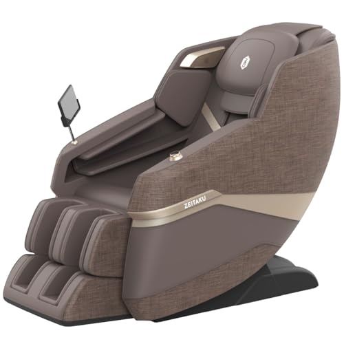 Image of Zeitaku Full Body Massage Chair CHIRU with Zero Gravity Recline, 21 Auto Wellness Programs, 10 Fixed Massages Magnetic Therapy Foot Reflexology Carbon Fiber Heating Bluetooth Speakers & LCD Controller