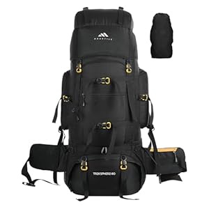 MOUNTILE TREKSPHERE 80L Travel Backpack with Water Proof Rain Cover – Camping Hiking Rucksack Trekking Bag – MTX01